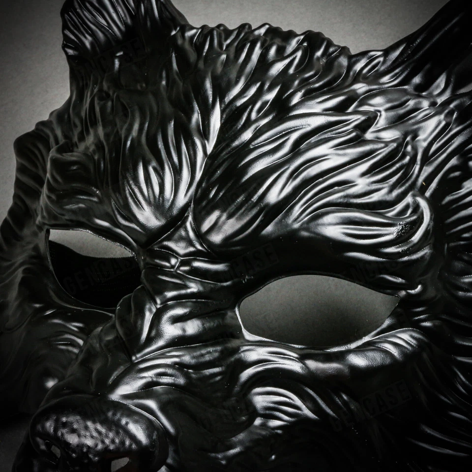 Wild Wolf Animal Full Face Masquerade Mask Scary Halloween Party Masks - Black - Image 4 of 4