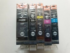 Image of Canon CLI-8 Genuine Black Cyan Magenta Yellow + Canon PGI-5 Black Set of 5 inks