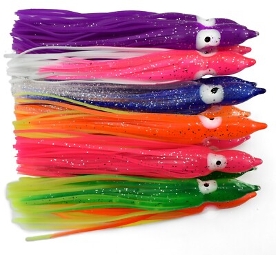 5pc Squid Skirt Trolling lure Hoochies Bait Soft Fishing Octopus Skirt Lure 12''
