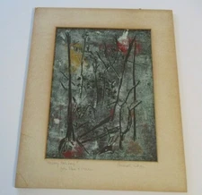 PAULETTE COHEN MONOTYPE PAINTING MID CENTURY ABSTRACT EXPRESSIONISM MODERNISM