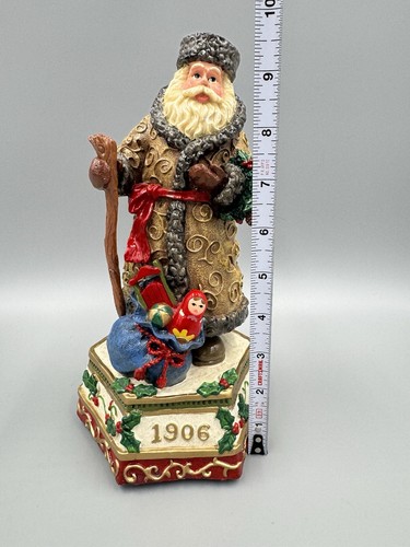 Vtg Home for the Holidays Visions of Santa 1906 Resin Santa Musical Figure 9.5” - Picture 3 of 8