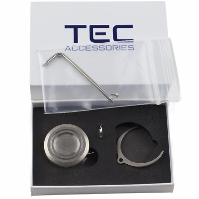 TEC Accessories Keychain Measuring Tape Titanium Body 1.25'' Diameter Stonewashed