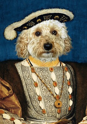 Henry VIII Pet Portrait - Custom Royal Portrait personalisiert Hund König Gemälde