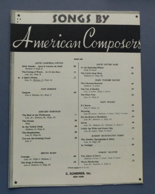 A Spirit Flower - 1936 sheet music, Medium in E - Vocal with Piano accomp