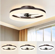 VOLISUN Low Profile Ceiling Fans with Lights and Remote, Fandelier Ceiling Fan F