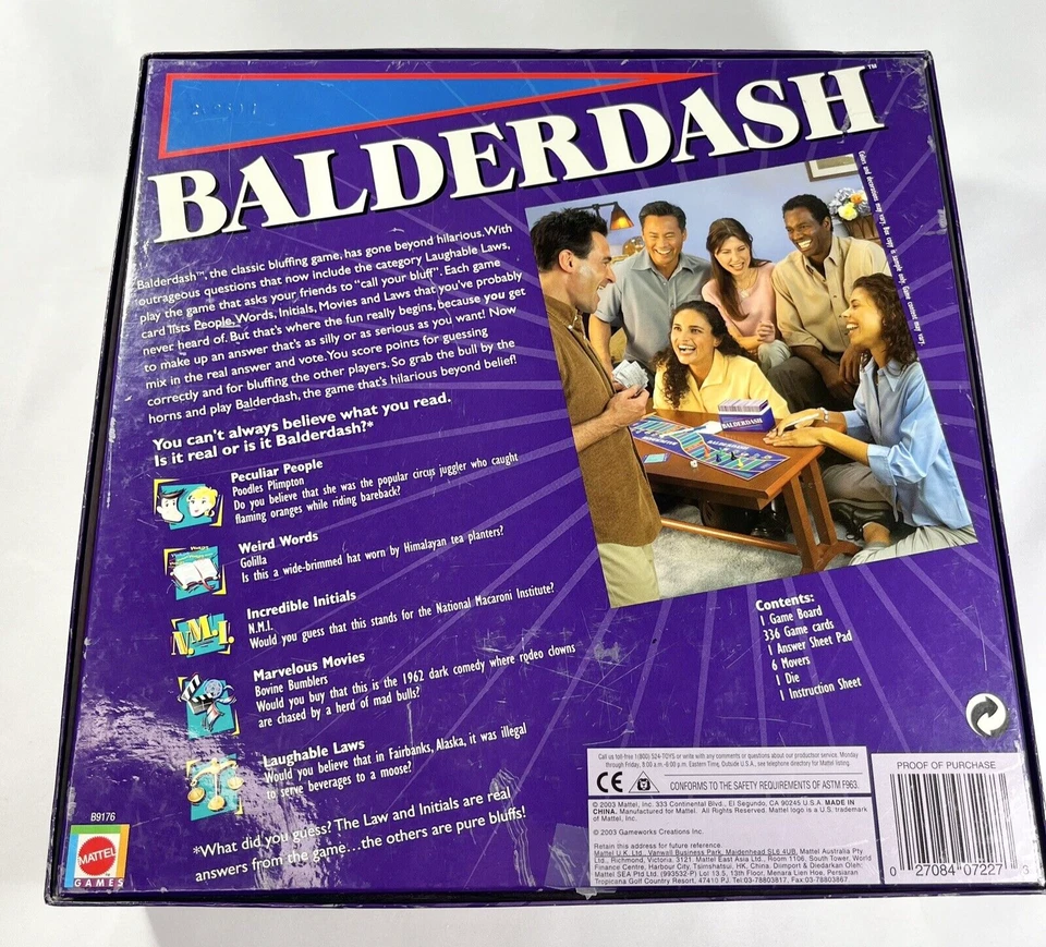 Balderdash The Classic Bluffing Juego de Mesa Hasbro Vintage 2003 Completo Foto 2 de 4