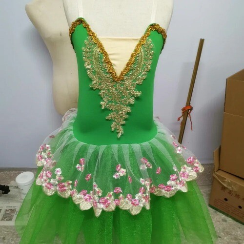 New Ballet Dance Costume Green Tutu Skirts Fluffy Modern Dance Princess Skirts - Picture 5 of 33