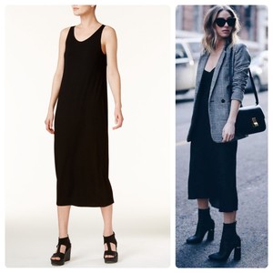 black jersey midi dress