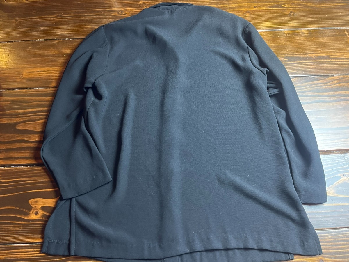 Graff Shirt, Women's Size Medium, Black, Button Up, Vintage, Shoulder Pads View 2