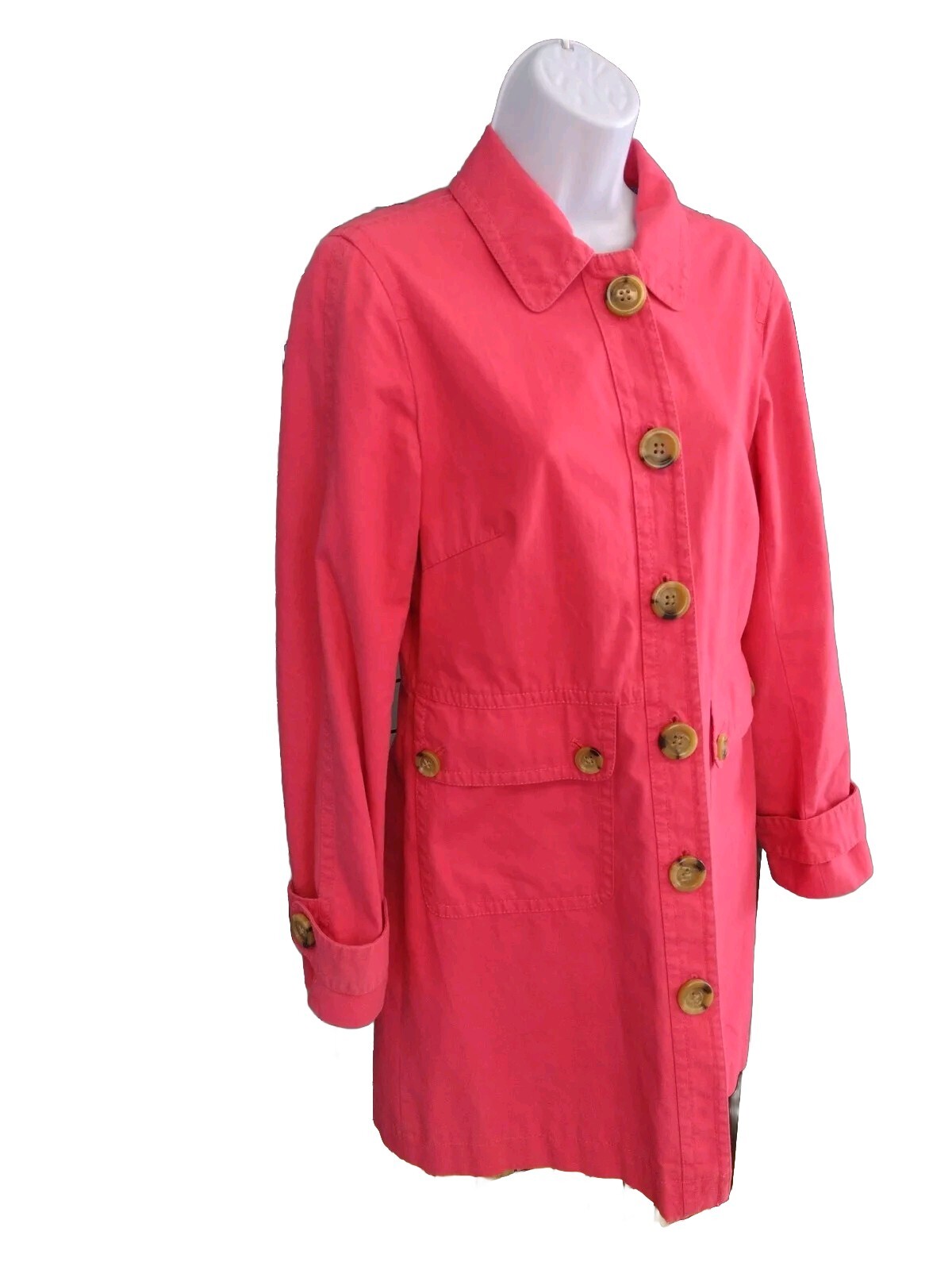 Gap Trench Coat Woman's Size Medium Button Dark  … - image 3