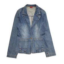 Elle Vintage 90's Blue Denim Button Jacket Uk Women's Size Small