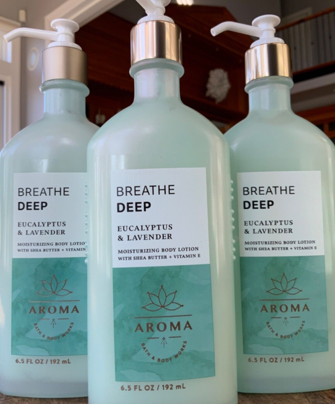 3 (THREE) Aroma EUCALYPTUS & LAVENDER 6.5oz Shea LOTION Bath