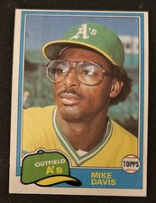 1981 Topps Mike Davis Baseball Rookie Card (RC) #364 Athletics OF VG O/C. rookie card picture