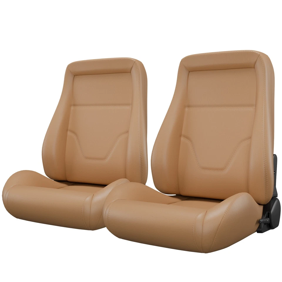 Par de asientos con canastilla reclinables con kit deslizante para Pontiac GTO Firebird 64-79 Foto 2 de 4