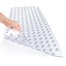 AmazerBath Shower Mat Non Slip 40 x 16 Inches, 40" x 16" Rectangular , Clear