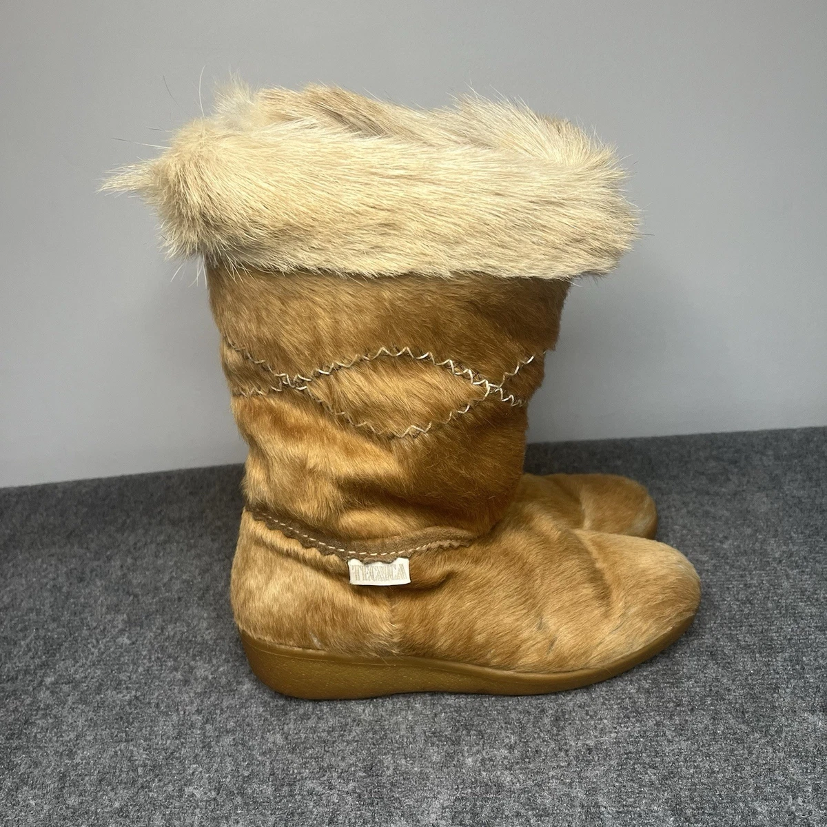 Tecnica Tan Suede Boots with Warm Lining Vintage Tecnica Native American style apres ski/snow boots  main image 2