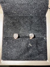Lab Grown  Diamond Stud Earrings 1.06ct VVS1 D 10k Rose Gold IGI Certified