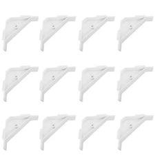 12 PCS 90 Degree Cabinet Triangle Bracket Plastic White Corner Support Brace