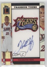 2007-08 Topps Letterman Team Logo Refractor 2/5 Thaddeus Young Patch Auto 0q4x