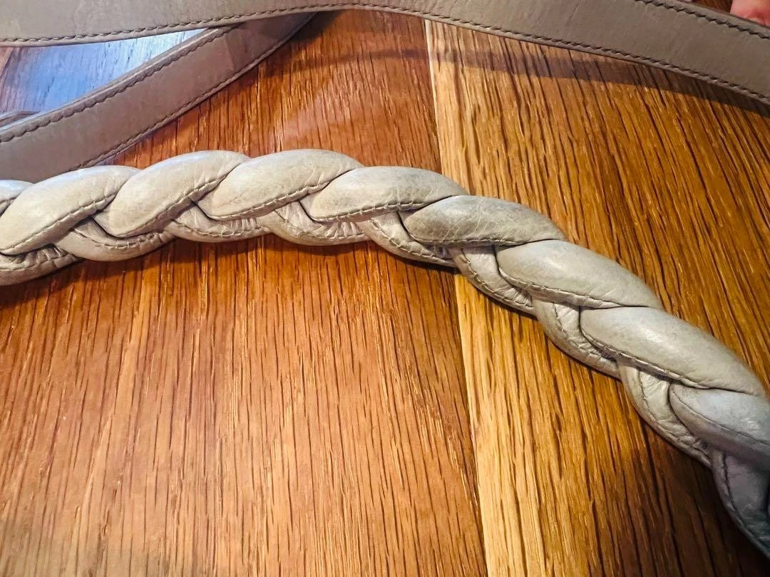 Borsa a tracolla Miu Miu Matelasse borsetta pelle lino beige USATA originale #S2278