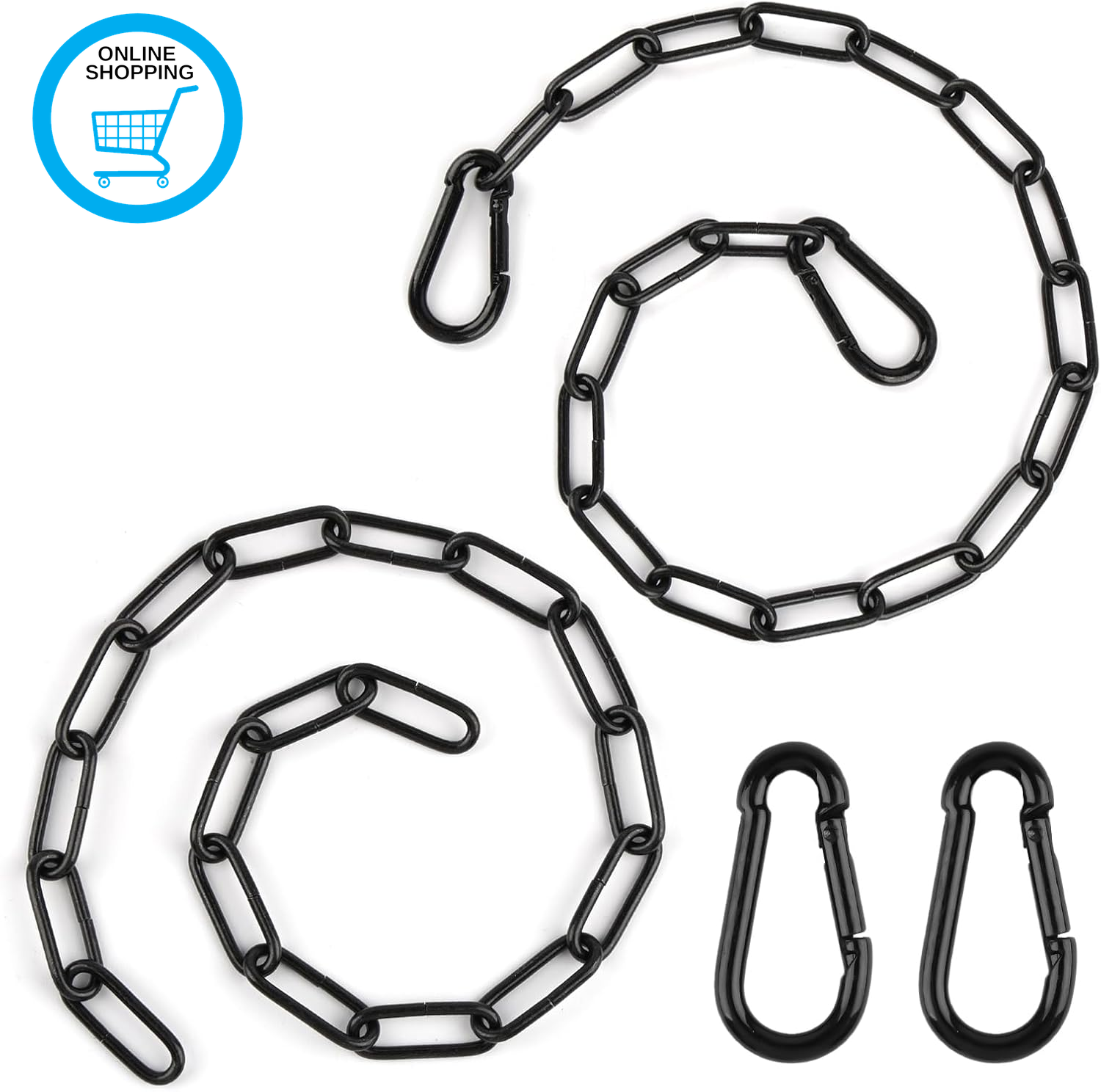 2 Pcs Gate Chain Lock, 20 Inch Gate Link Chain Lock with Both-Ended Carabiners,