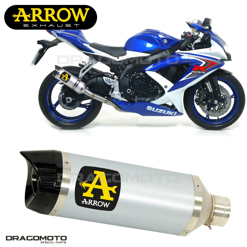 Silencieux SUZUKI GSX-R 600 2008 2009 ARROW ALU CC THUNDER remplacer pot origine lourd