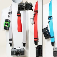 Blue, Red or Silver Adjustable Camera Strap Neck / Wrist & Peak Design Anchors