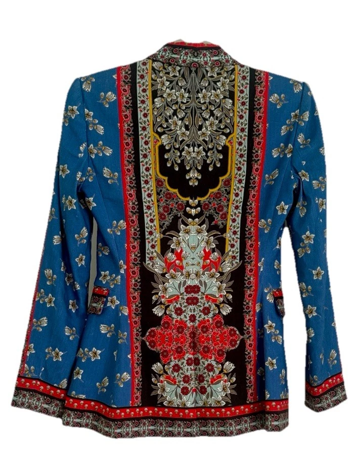 Alice + Olivia Macey Daffodil Palace Floral Linen Blazer Sz 2 - Image 4 of 4