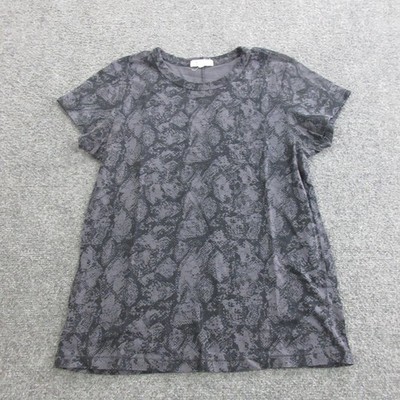 Rag & Bone Shirt Womens M Gray Snake Print Short Sleeve Crew Neck Jersey Top
