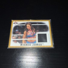 WWE Mickie James NXT 2017 Topps Heritage Event Used Mat Relic Card SN 8/10 Gold