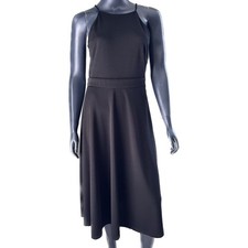 Ann Taylor Black Halter A Line Midi Dress