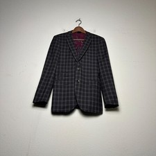 Trend Maxman Plaid Blazer Coat Jacket Men 36R Red Slim Fit Wool Prep Minimal