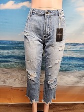 Nwt Flamingals Womens Blue Jeans Size Medium Distressed