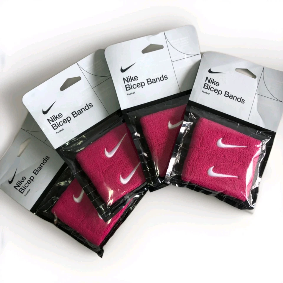 Bandas de bíceps Nike Swoosh unisex rosa/blanco Foto 2 de 4