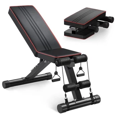 PANCA PALESTRA CON ELASTICI INCLINATA PESI FITNESS REGOLABILE MULTIUSO PIANA - Image 1 of 4