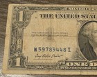 1935F $1 Silver Certificate Banknote Blue Seal Serial W59789448I — photo 3