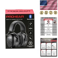 Prohear 037 Bluetooth 6.0 Hearing Protection Muffs - 30dB SNR for Safe Enjoyment