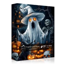 Halloween Puzzles for Adults 1000 Pieces Haunted House Ghost Pumpkin Puzzle S...