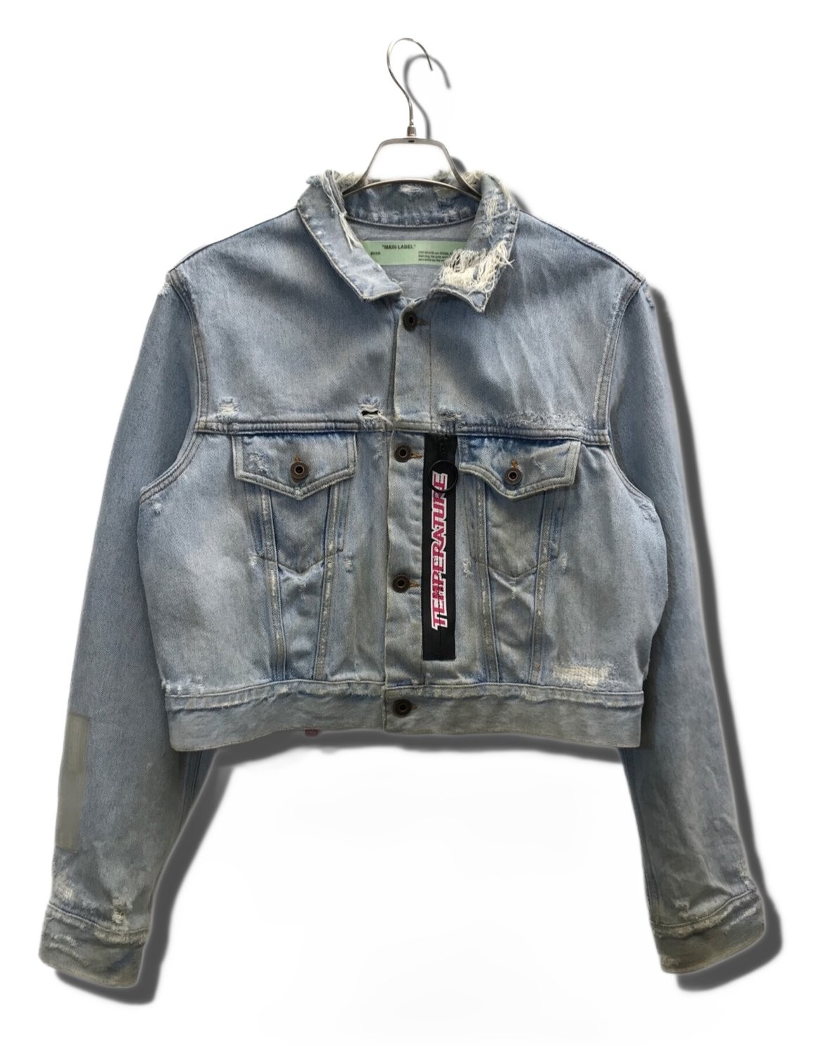 OFFWHITE Bleach Process Cropped Denim Jacket OMYE… - image 1
