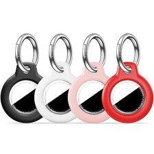  4 Pack Airtag Holder with Keychain, Shockproof GPS Cover  Anti-Scratch Key...