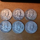 Lot Of Franklin Half Dollars 1952, 1953, 1957, 1958, 1959, 1960