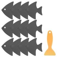 12pcs Non-Slip Bathtub Stickers Set 4.02" Fish Shower Sticker Gray