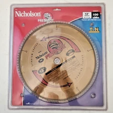 12" Nicholson Predator 100 Teeth Titanium Carbon Tipped Miter Saw Blade ~ Sealed