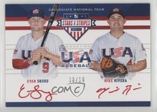 2017 USA Baseball Stars & Stripes Red Ink 10/10 Evan Skoug Mike Rivera Auto 0g4