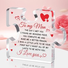 Fathers Day Dad Gifts for Husband from Wife to My Man Acrylic Block Puzzle 3....