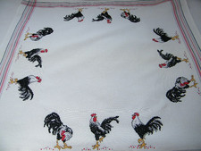Kreuzstich Stickbild Hühner Tischdecke RicoDesign Ostern Handarbeit fertig 85x85