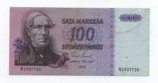 FINLAND 100 MARKKAA 1976 PICK 109 LOOK SCANS
