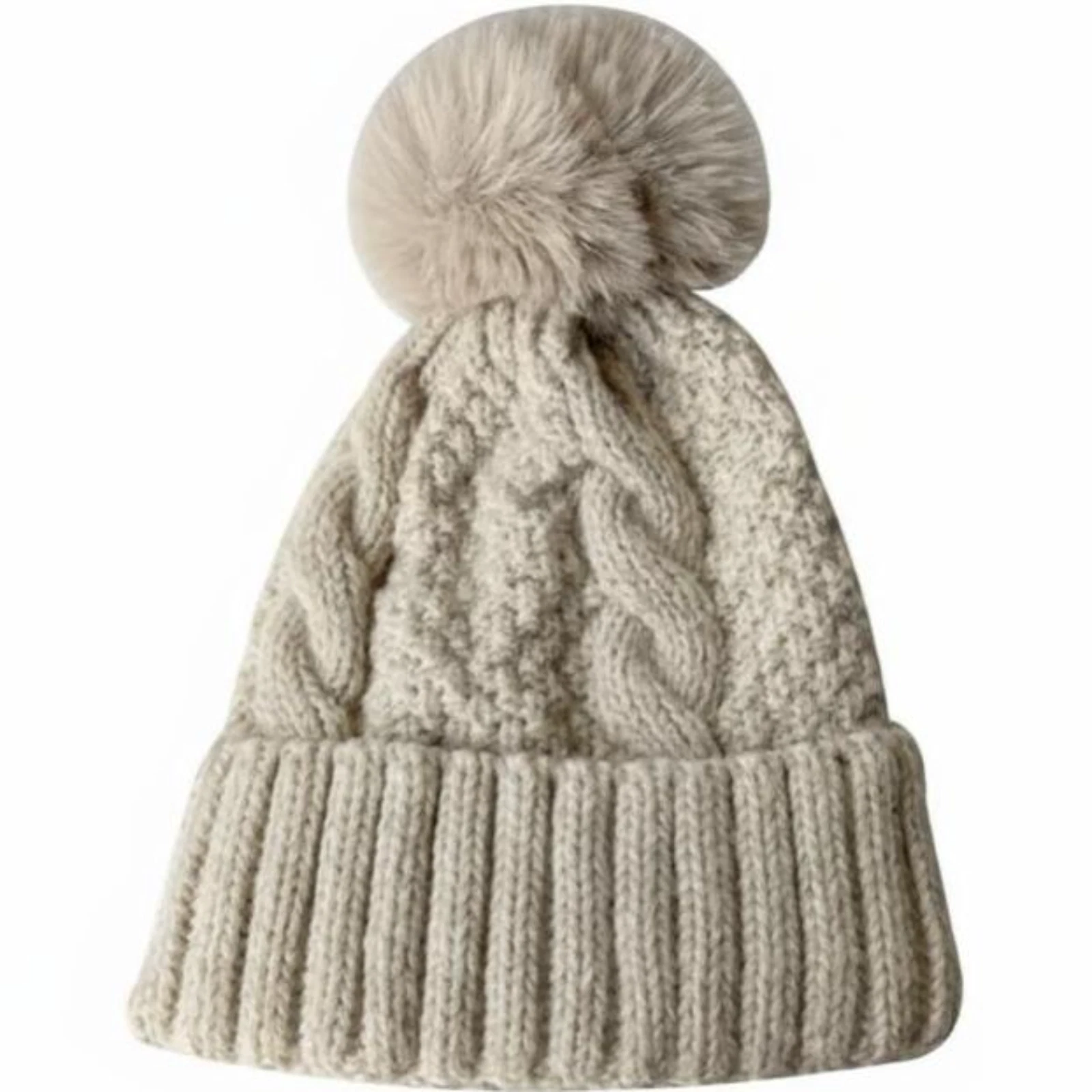 Fleece Lined HatWarm Knit Winter Cap for WomenSoft Design