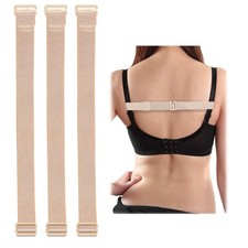 Exclaith 3 Pcs Bra Strap Holders for 10.5-25cm, width 2cm, Skin Color