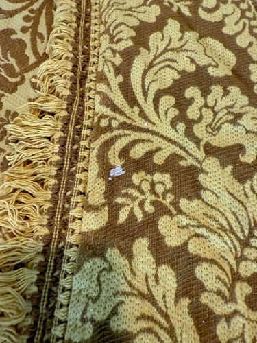 Vintage Bates Double Bedspread Brocade Fringe 1970's MCM Props READ - Picture 7 of 16